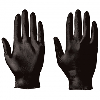 BLACK NITRILE DISPOSABLE GLOVES XL